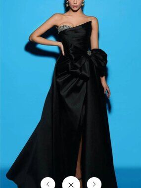 Tarik Ediz 98421 - Bow Accent Overskirt Formal Evening Gown
